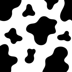 Cow skin texture. Black and wite background. Vector illustration