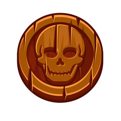 Pirate black mark or wooden coin for Game.