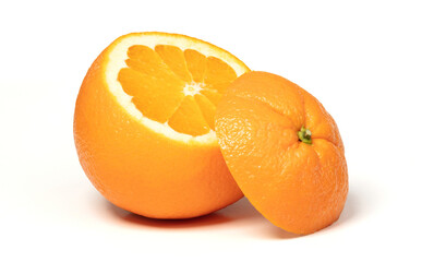 Sliced large orange isolated