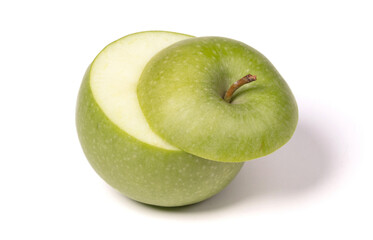 Sliced ripe juicy green apple
