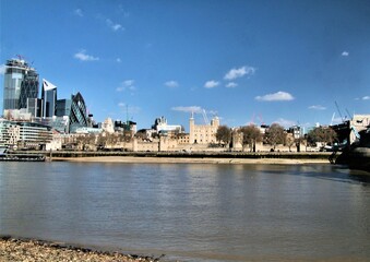 Naklejka premium The Tower of London across the river Thames