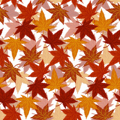 Fototapeta premium 紅葉 シームレスパターン 半透明