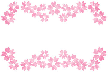 桜のフレーム　長方形　ピンク
