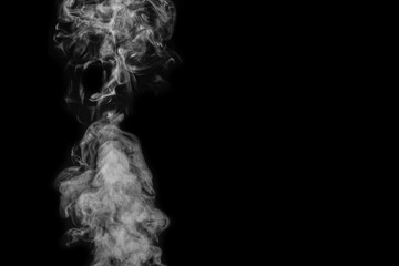 Figured smoke on a dark background. Abstract background, design element