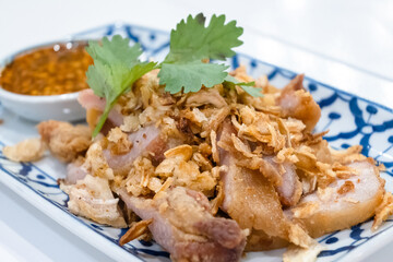 tender deep fried garlic pork