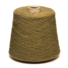 Colored yarn threads brown isolated
