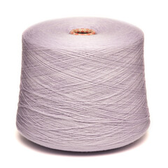 Colored yarn threads purple isolated