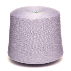 Colored yarn threads purple isolated