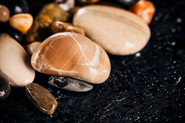 Sea rocks, top view. Sea background.