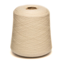 Colored yarn threads white isolated