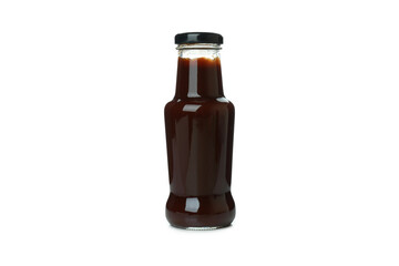Bottle of barbecue sauce isolated on white background