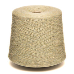 Colored yarn threads brown isolated