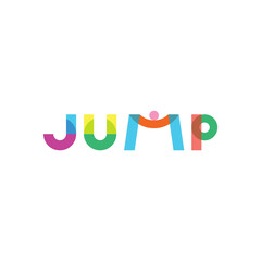 Illustration modern typography JUMP sign logo design template