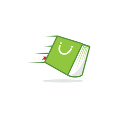 Illustration modern online shop with paper bag sign logo design template