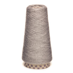 Colored yarn threads gray isolated