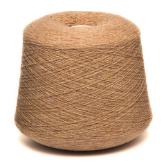 Colored yarn threads brown isolated