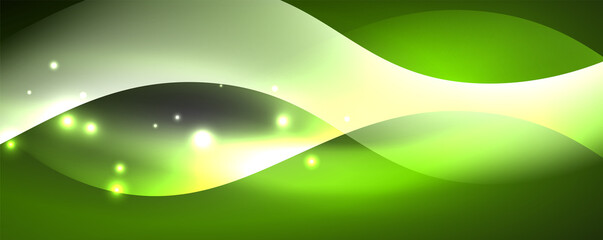 Shiny glowing neon wave, light lines abstract background. Magic energy and motion concept. Vector wallpaper template