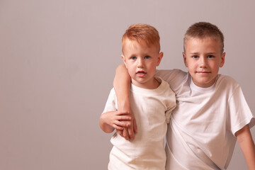 Happy Teenager and Kid Portrait outdoor