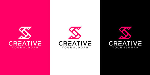 Initials S logo design is simple, creative, unique and innovative