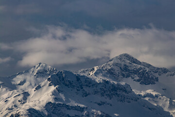 Fototapeta na wymiar Cloudy sky in Bohinj mountains