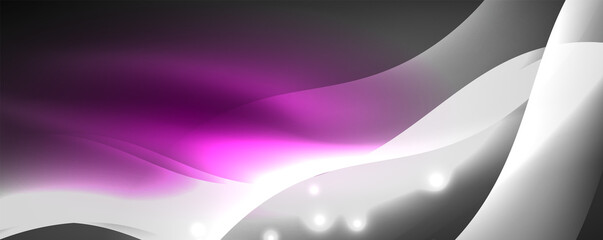 Shiny glowing neon wave, light lines abstract background. Magic energy and motion concept. Vector wallpaper template