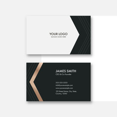 Black And White Business Card Template Design For Advertising Concept.