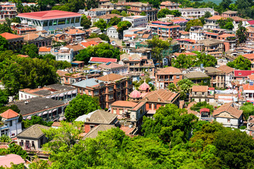 aerial view of Gulangyu Island in Xiamen, China. The place is one of the UNESCO World Heritage.