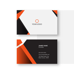 Front And Back View Of Editable Business Card Template Design On White Background.