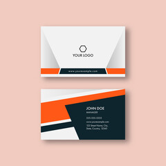 Professional Editable Business Card Template Design On Pastel Peach Background.