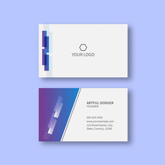 Abstract Business Card Template Layout In Front And Back View.
