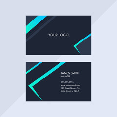 Modern Business Card Template Design In Front And Back View.