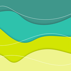 papercut abstract design background template with summer color