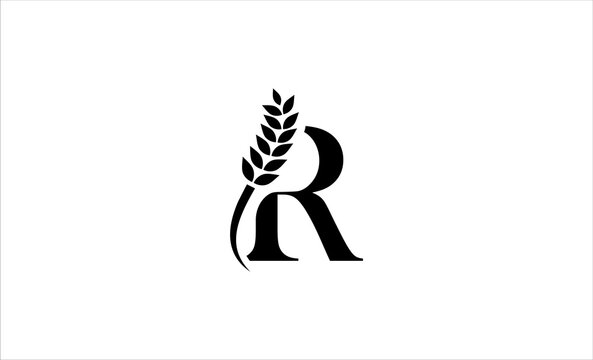 wheat logo letter R vector illustration
