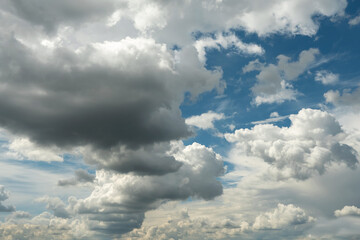 White clouds on a blue sky. Nature background.