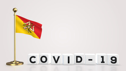 Sicily Covid-19 3D illustration.