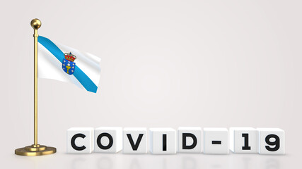 Galicia Covid-19 3D illustration.