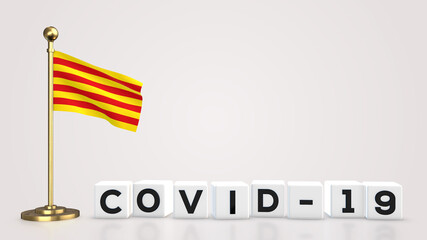 Catalonia Covid-19 3D illustration.