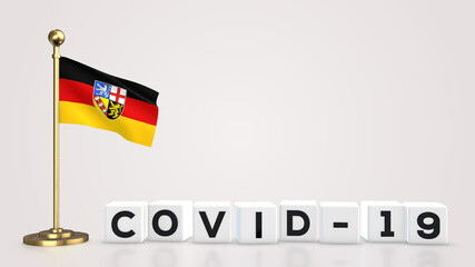 Saarland Covid-19 3D illustration.