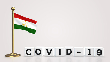 Tajikistan Covid-19 3D illustration.