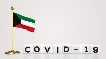 Kuwait Covid-19 3D illustration.
