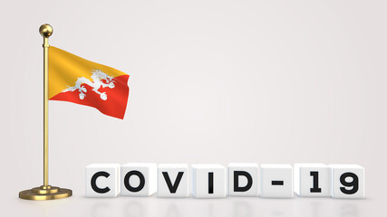 Bhutan Covid-19 3D illustration.