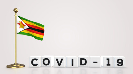 Zimbabwe Covid-19 3D illustration.
