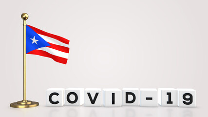 Puerto Rico Covid-19 3D illustration.