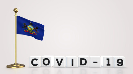Pennsylvania Covid-19 3D illustration.