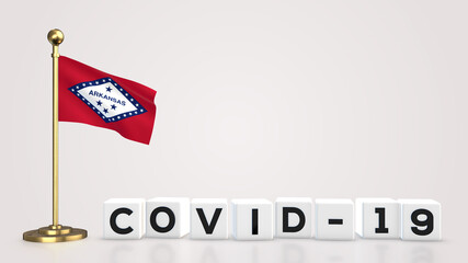 Arkansas Covid-19 3D illustration.