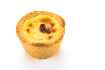 dessert egg tart sweet custard pie isolated on white background