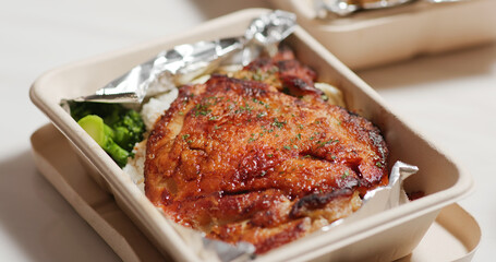 Chicken fillet in take away box