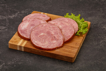 Slices of pork meat ham