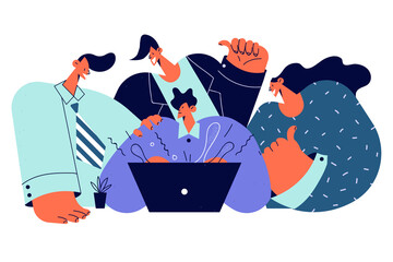 Teamwork, cooperation, business group concept