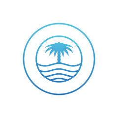 Fototapeta na wymiar Illustration oasis desert sign. outdoor logo design